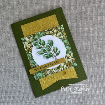 #ctc491 #stampin_cat #distressedtile #goldengreenerydies #peacefulseason #stampinup