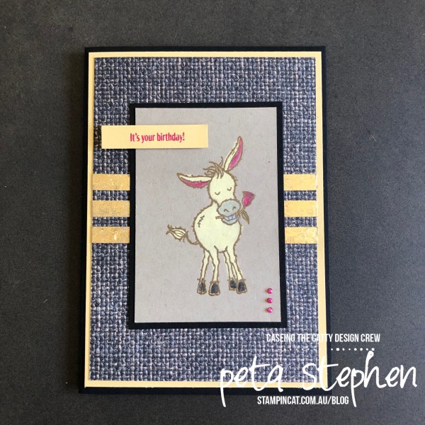 #stampin_cat #ctc305 #darlingdonkeys #ingoodtaste #gildedleafing #stampinup